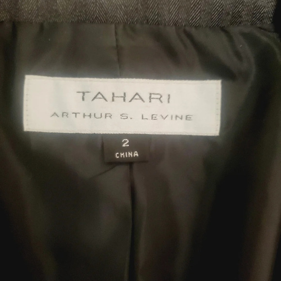 💚5/$25 TAHARI Arthur S Levine Pinstripe Black Feminine Fitted Blazer Jacket 2 - Picture 6 of 7